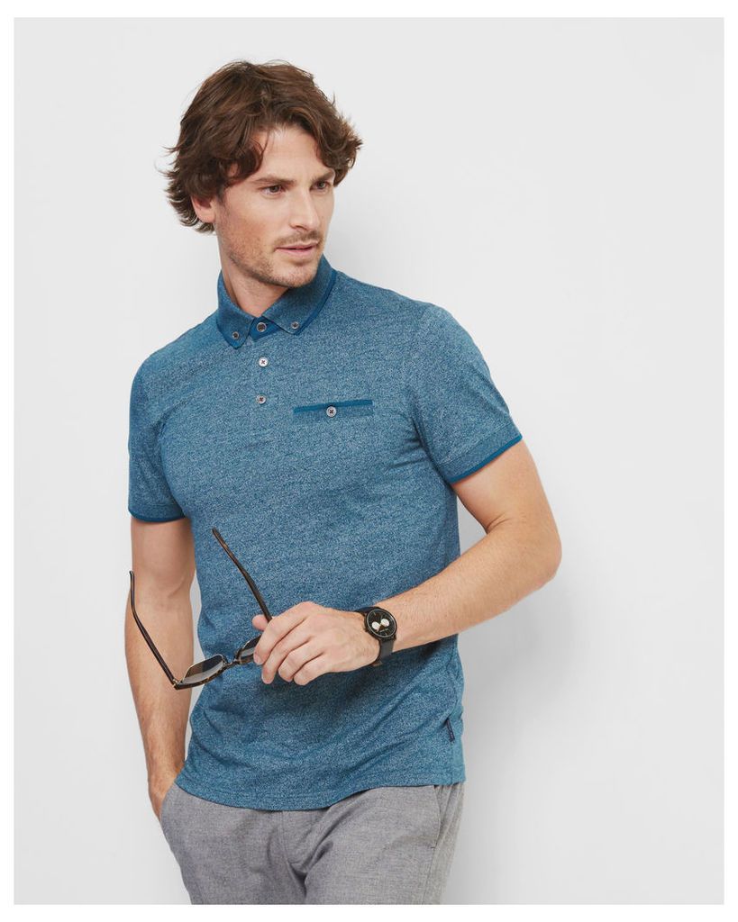 Ted Baker Flat knit collar polo Teal