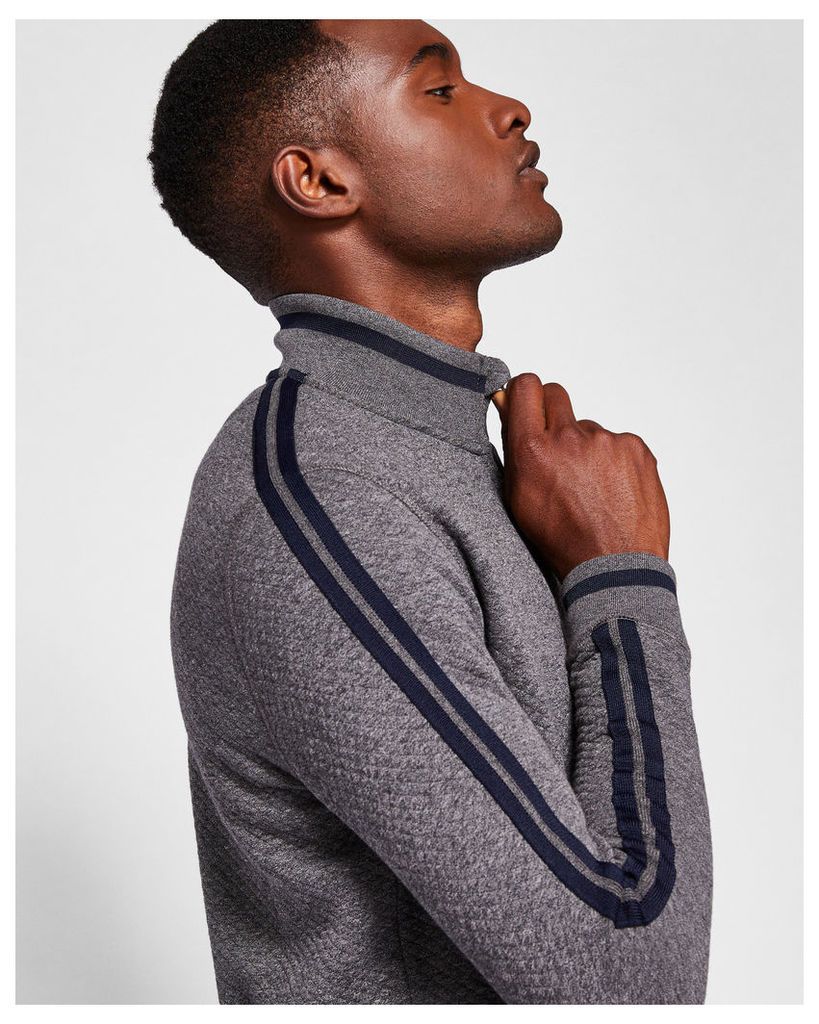 Ted Baker Quilted funnel neck jumper Charcoal