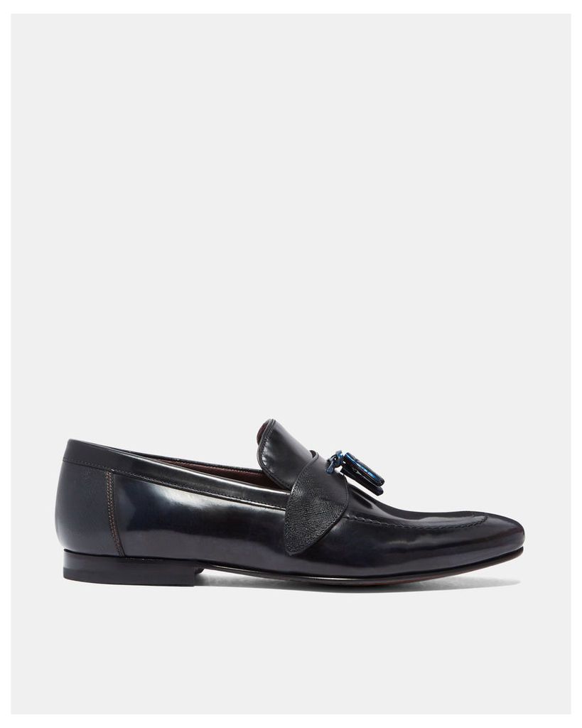 Ted Baker Tasselled leather loafers Navy