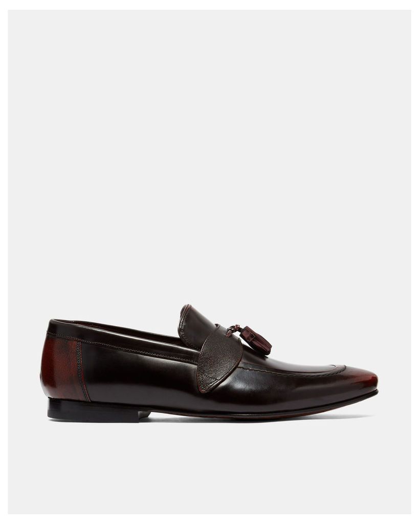 Ted Baker Tasselled leather loafers Dark Red
