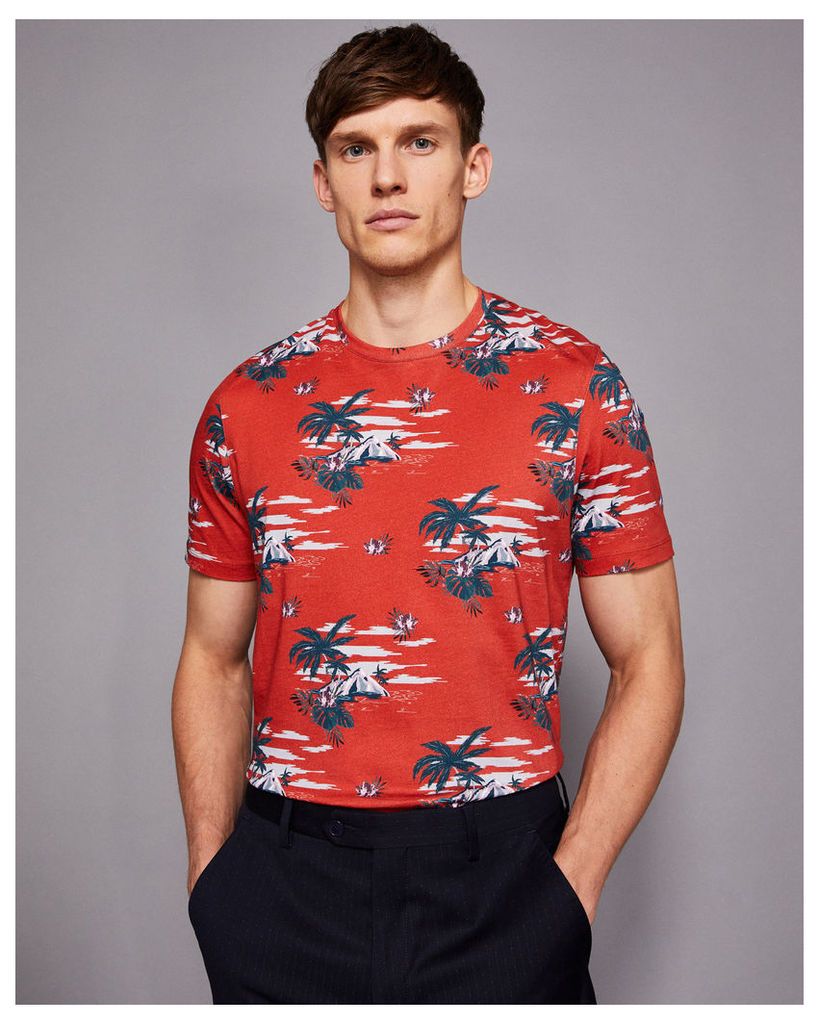 Ted Baker Island print T-shirt Red