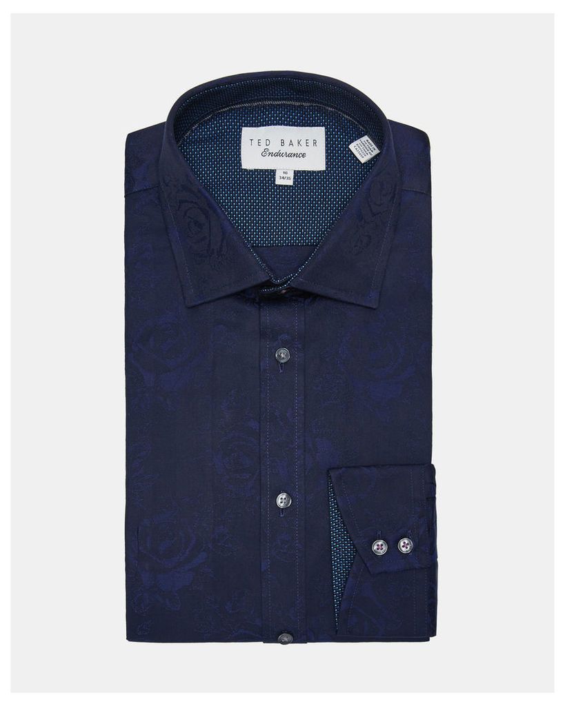 Ted Baker Floral print cotton shirt Navy