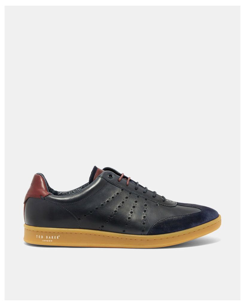 Ted Baker Leather cupsole trainers Dark Blue