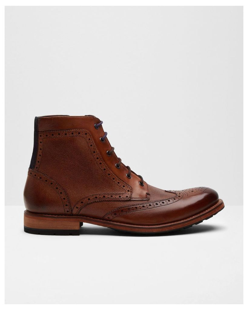 Ted Baker Wingtip brogue leather ankle boots Tan