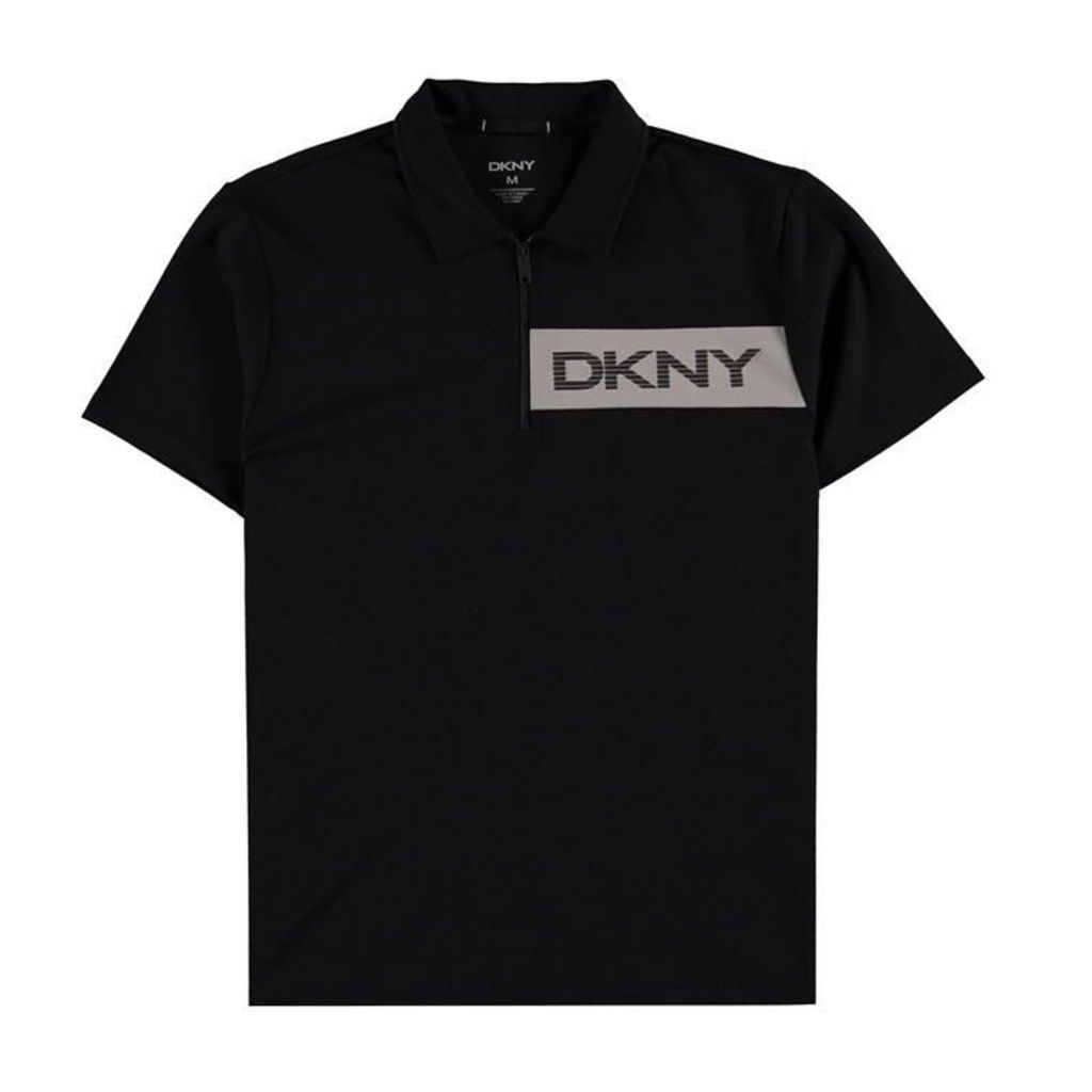 DKNY Logo Zipped Polo Shirt