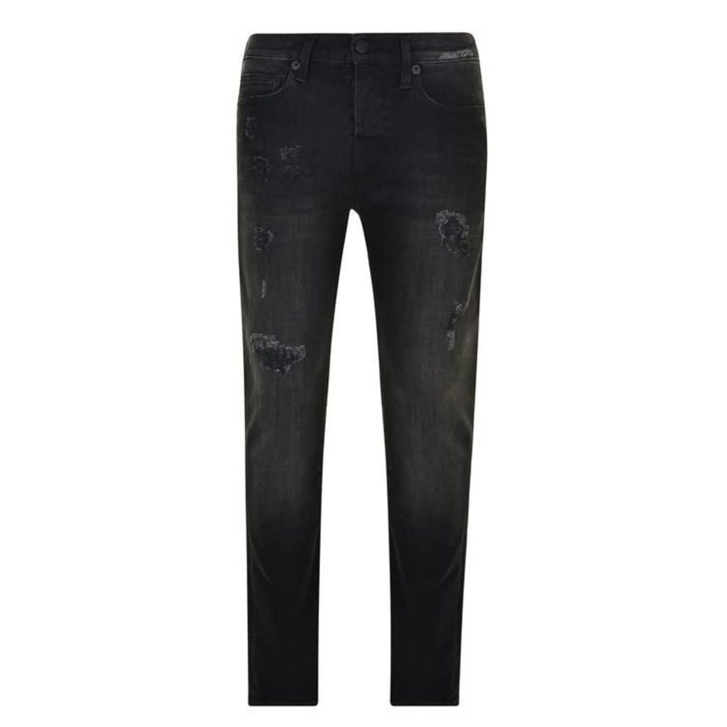 TRUE RELIGION Rocco Relaxed Skinny Destroyed Jeans