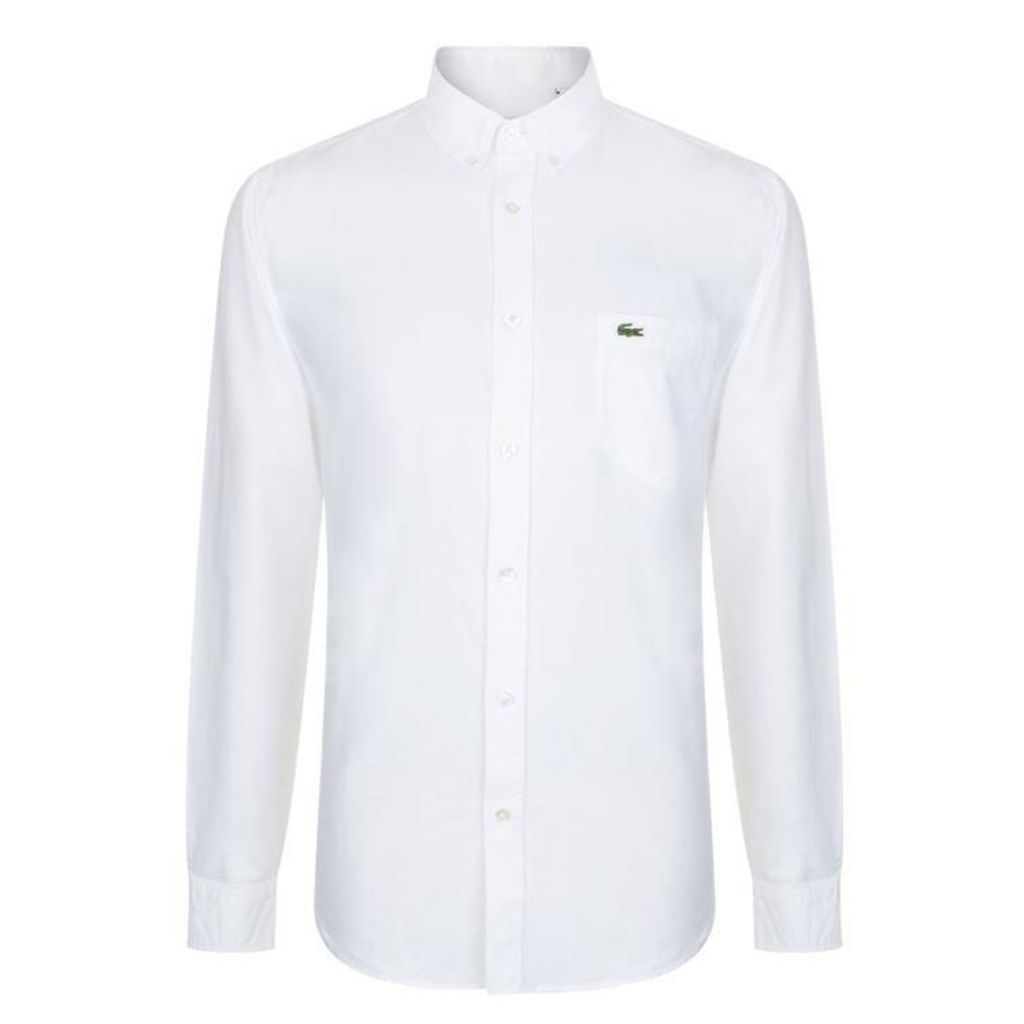 LACOSTE Oxford Logo Long Sleeve Shirt