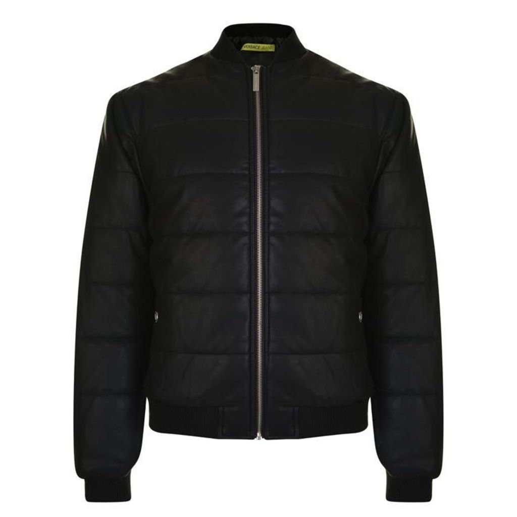 VERSACE JEANS Leather Look Bomber Jacket