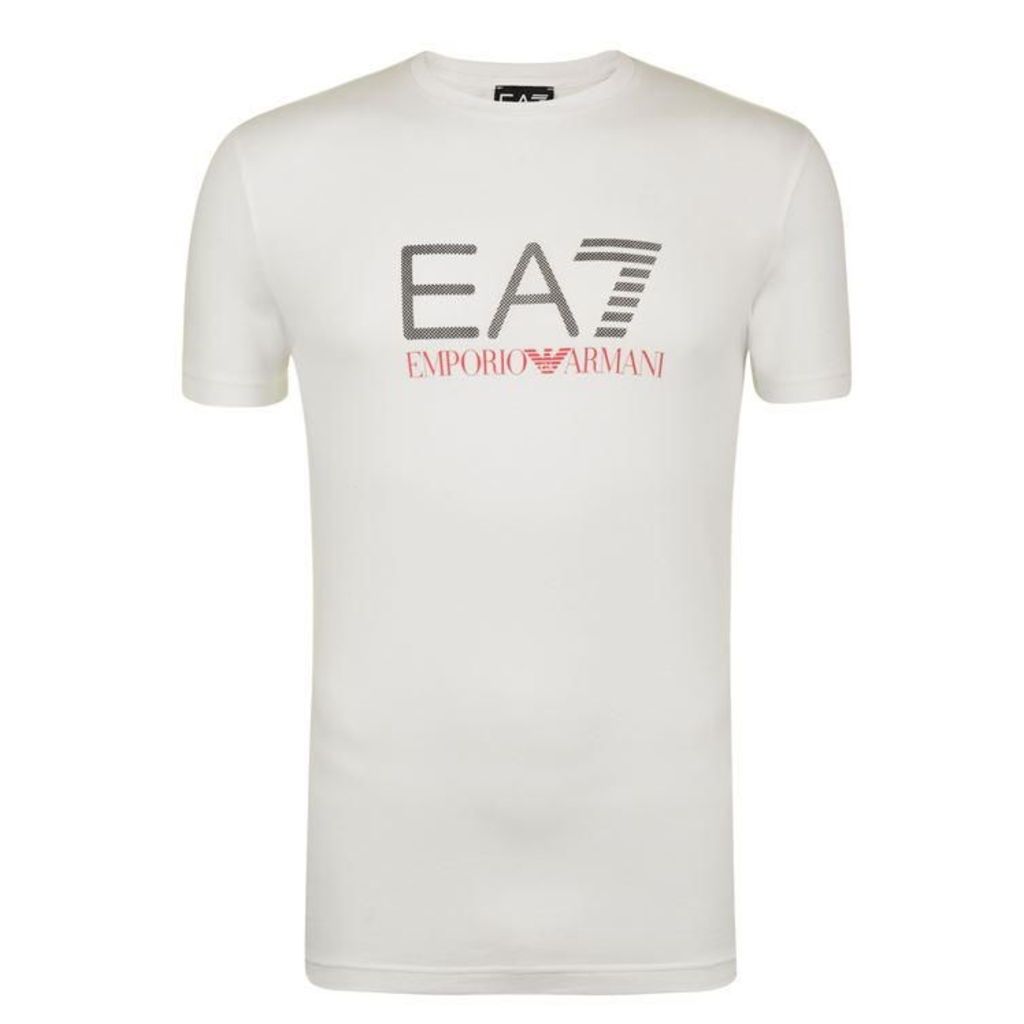 EA7 Pattern Print Logo T Shirt