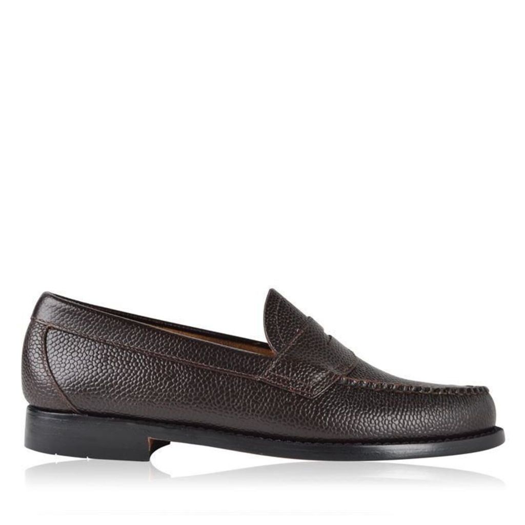 BASS WEEJUNS Logan Grained Leather Loafers