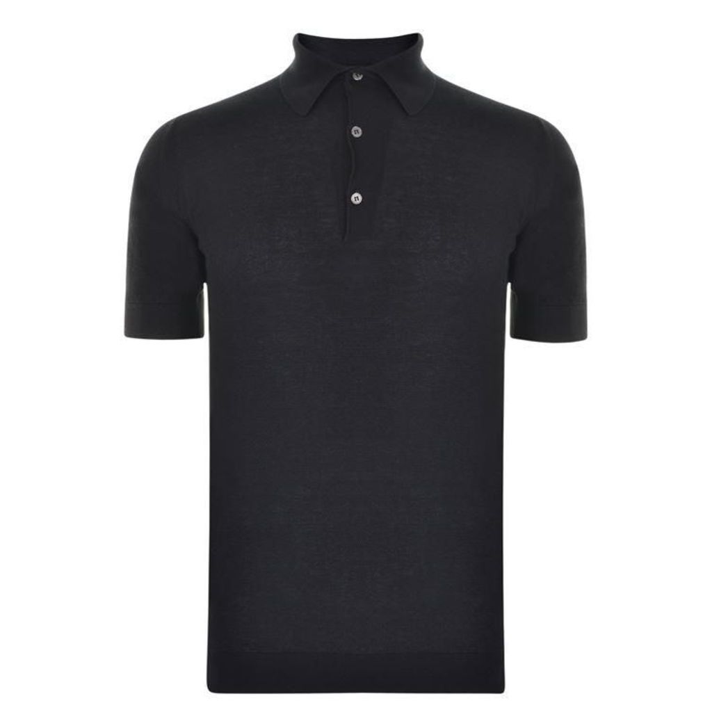 JOHN SMEDLEY Roth Waffle Knitted Polo Shirt