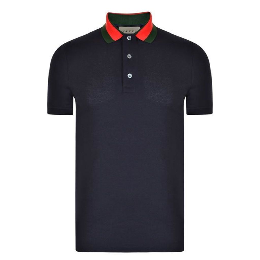 GUCCI Insect Applique Polo Shirt