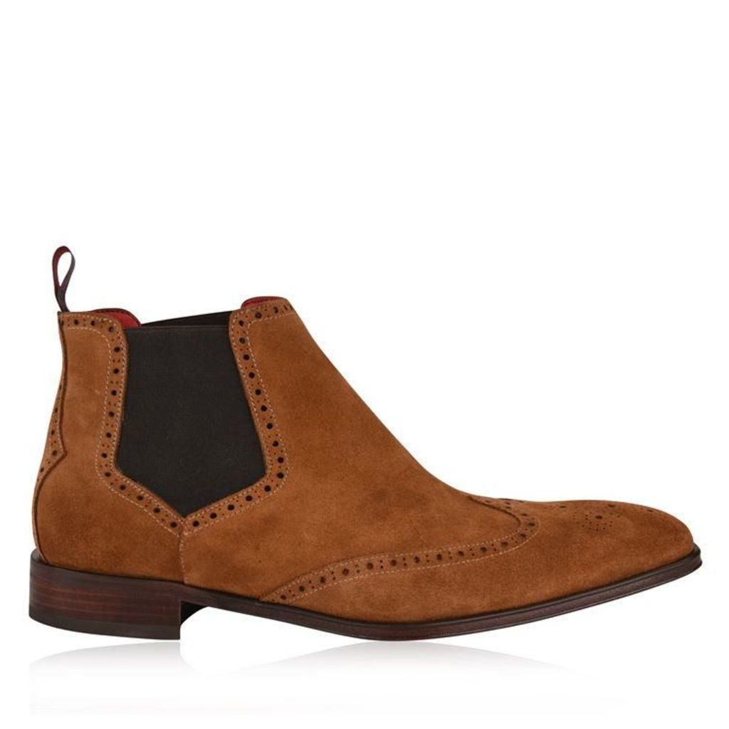 Jeffery West Capone Suede Wing Tip Chelsea Boots