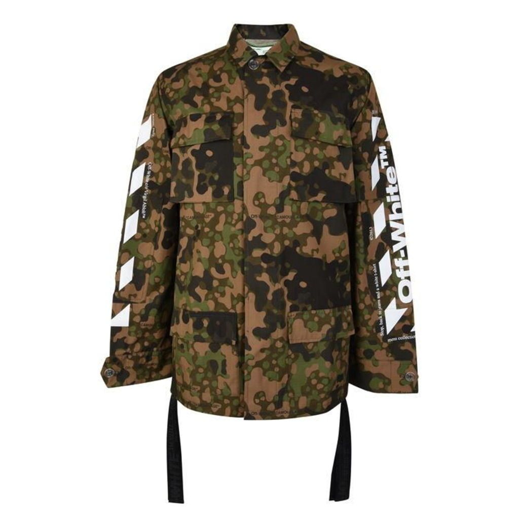 Off White Camouflage Diagonal Field Jacket