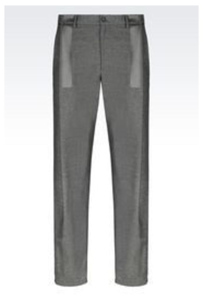 OFFICIAL STORE EMPORIO ARMANI RUNWAY TROUSERS IN WOOL BLEND
