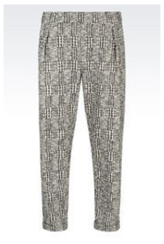 OFFICIAL STORE EMPORIO ARMANI RUNWAY TROUSERS IN PRINCE OF WALES
