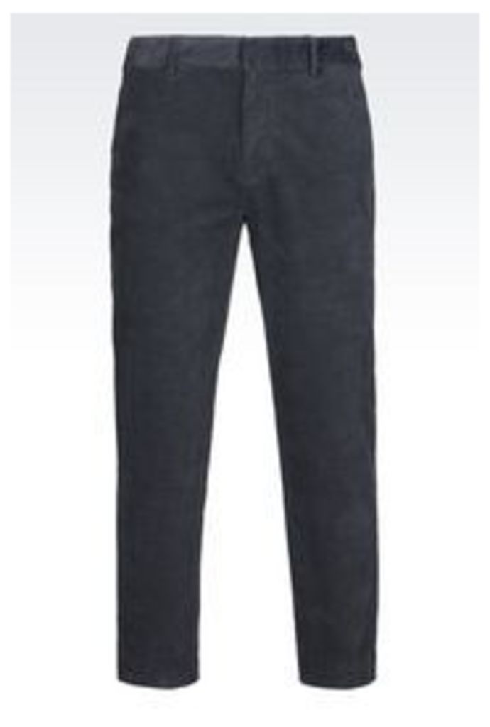 OFFICIAL STORE EMPORIO ARMANI TROUSERS IN VELVET