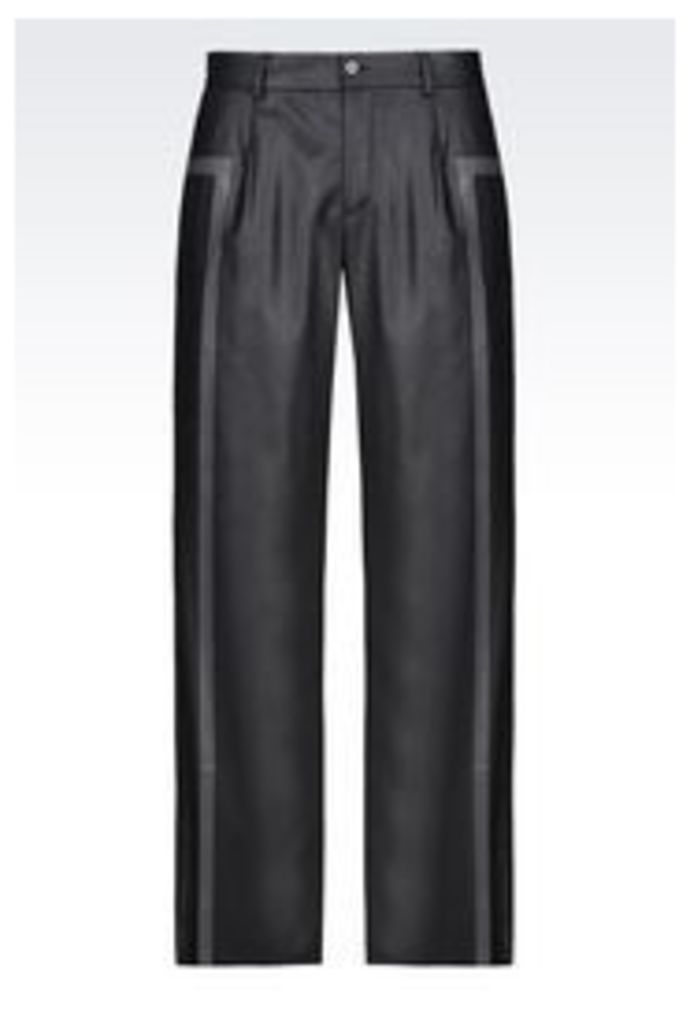 OFFICIAL STORE EMPORIO ARMANI RUNWAY TROUSERS IN STRETCH FLANNEL