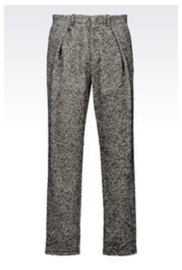 OFFICIAL STORE EMPORIO ARMANI RUNWAY TROUSERS IN COTTON BLEND
