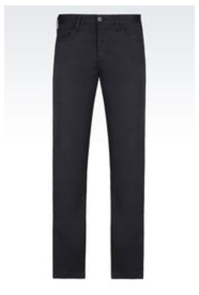 OFFICIAL STORE ARMANI JEANS 5 POCKET TROUSERS IN STRETCH COTTON GABARDINE