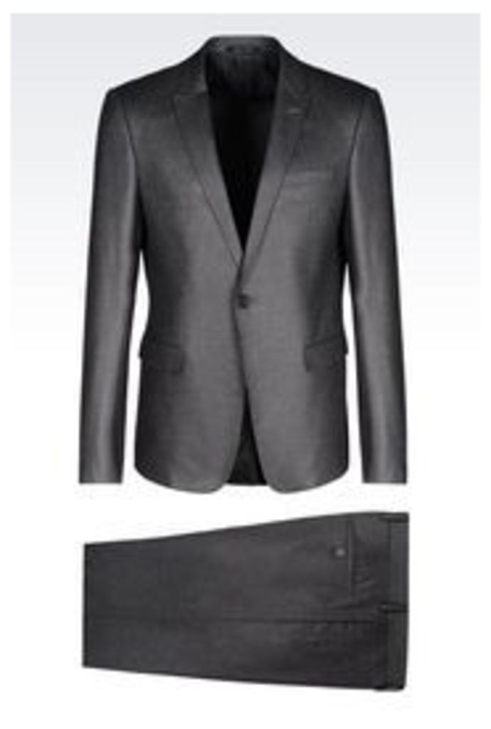 OFFICIAL STORE EMPORIO ARMANI SLIM FIT SUIT IN STRETCH FLANNEL