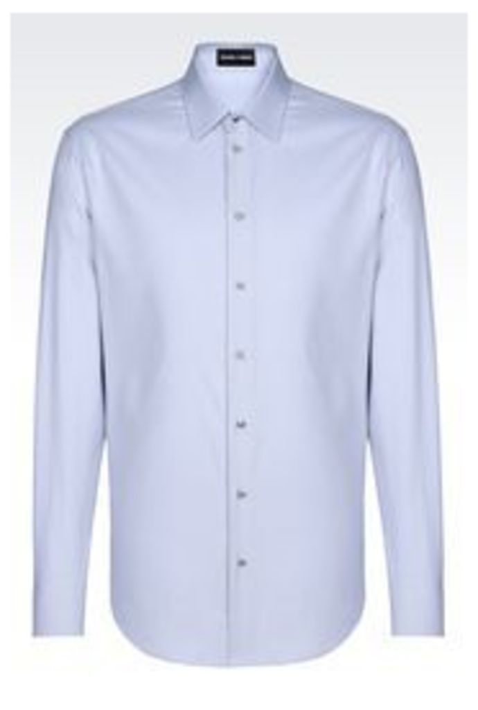 OFFICIAL STORE EMPORIO ARMANI SLIM FIT SHIRT IN WOVEN COTTON