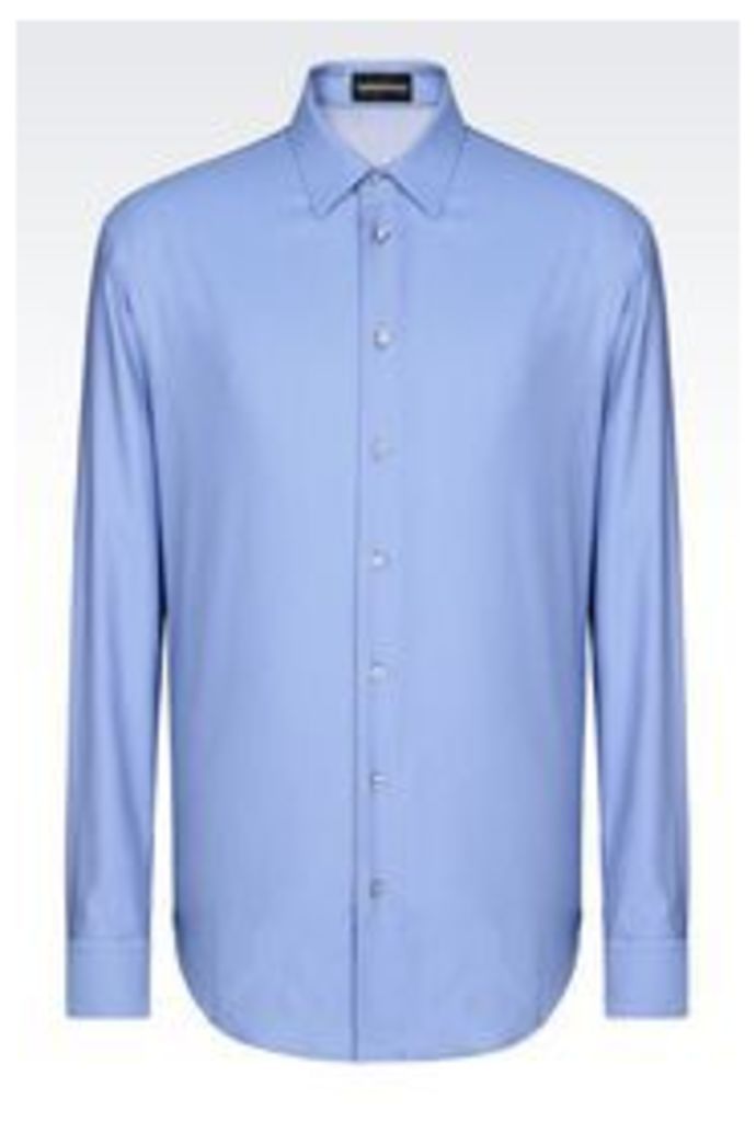 OFFICIAL STORE EMPORIO ARMANI SLIM FIT SHIRT IN WOVEN COTTON