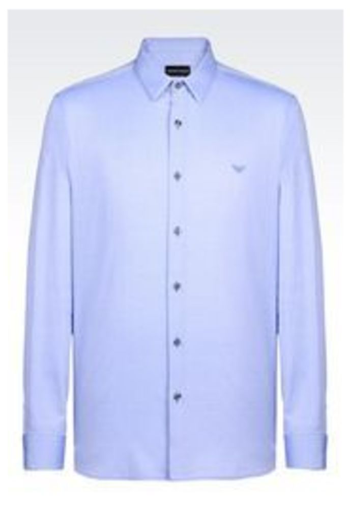 OFFICIAL STORE EMPORIO ARMANI SHIRT IN OXFORD FABRIC