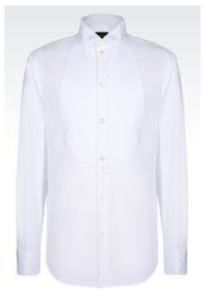 OFFICIAL STORE EMPORIO ARMANI DRESS SHIRT WITH BIB-FRONT