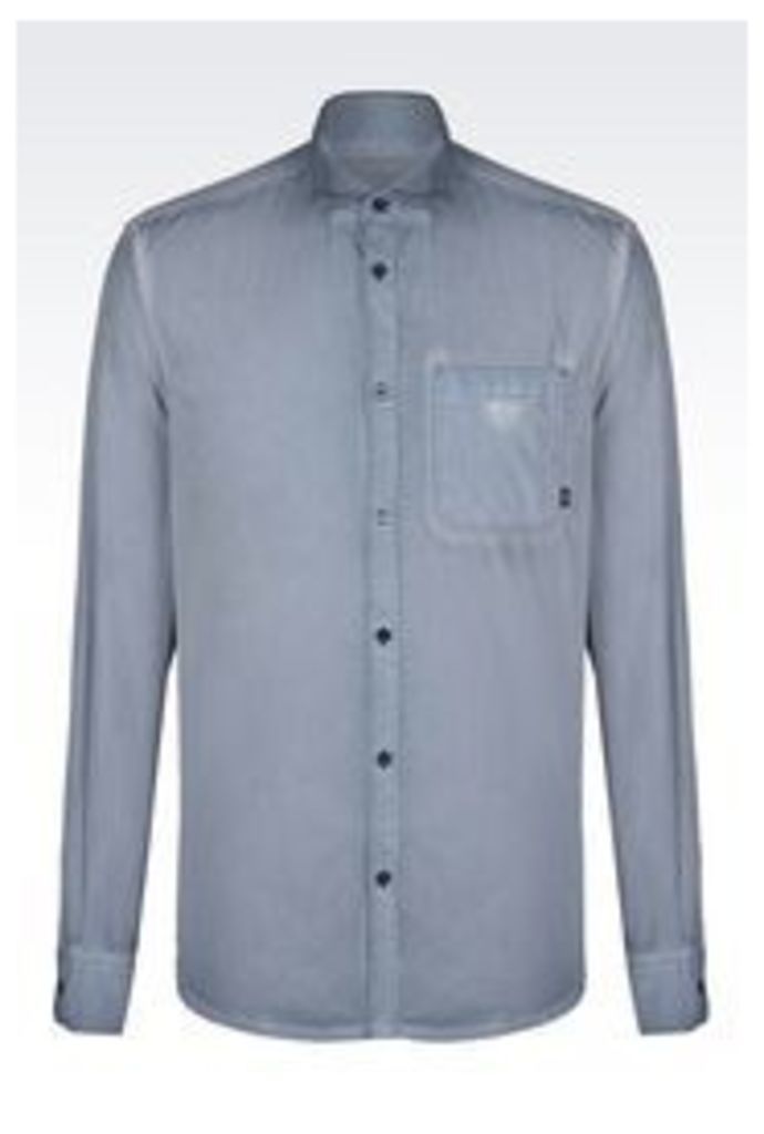 OFFICIAL STORE ARMANI JEANS SHIRT IN COTTON POPLIN