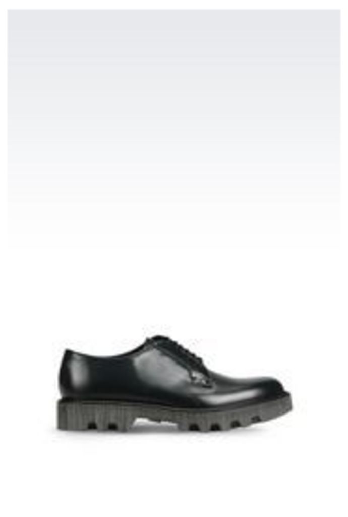OFFICIAL STORE EMPORIO ARMANI RUNWAY DERBY IN BRUSHED CALFSKIN