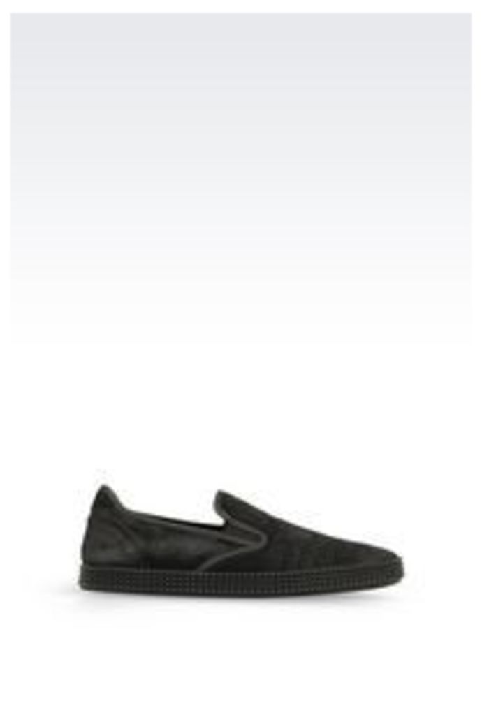 OFFICIAL STORE EMPORIO ARMANI SLIP-ON IN PONY SKIN