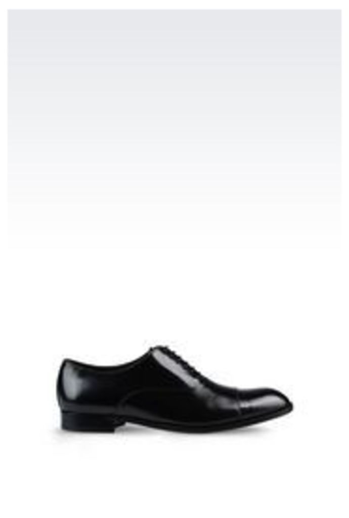 OFFICIAL STORE EMPORIO ARMANI BROGUE IN BRUSHED CALFSKIN