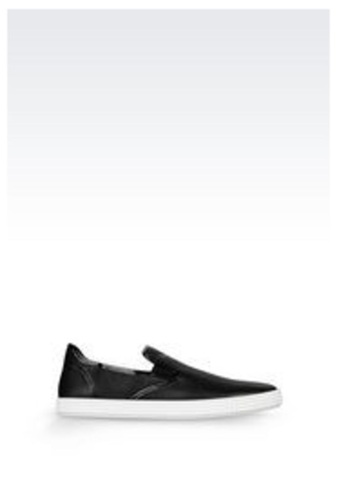 OFFICIAL STORE EMPORIO ARMANI SLIP-ON IN TUMBLED CALFSKIN