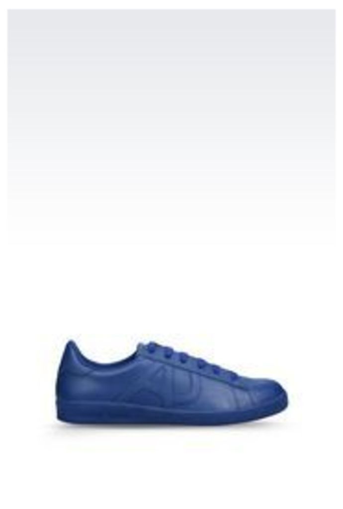 OFFICIAL STORE ARMANI JEANS SNEAKER IN LEATHER WITH LOGO