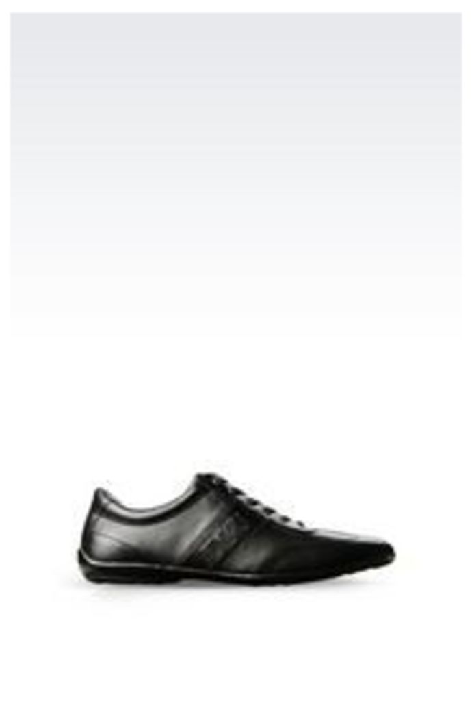 OFFICIAL STORE ARMANI JEANS CLASSIC SNEAKER IN LEATHER WITH LOGO