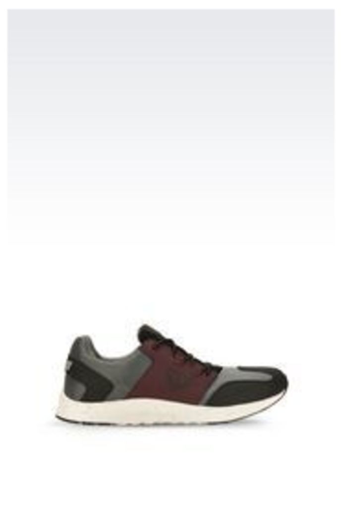 OFFICIAL STORE ARMANI JEANS SNEAKER IN NUBUCK AND TECHNICAL FABRIC
