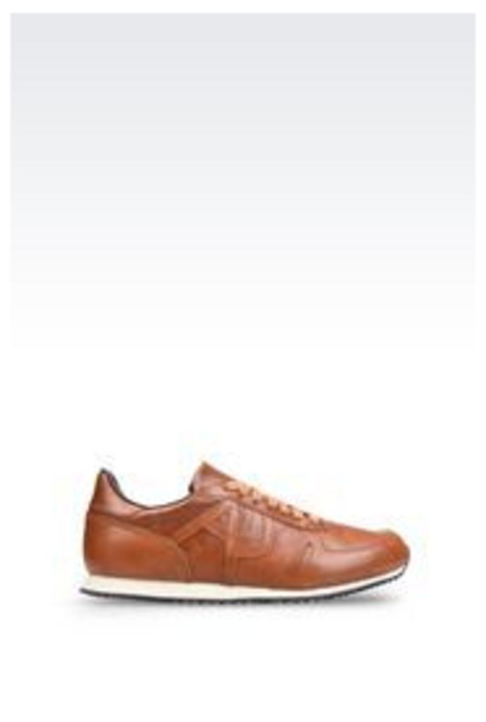 OFFICIAL STORE ARMANI JEANS SNEAKER IN LEATHER