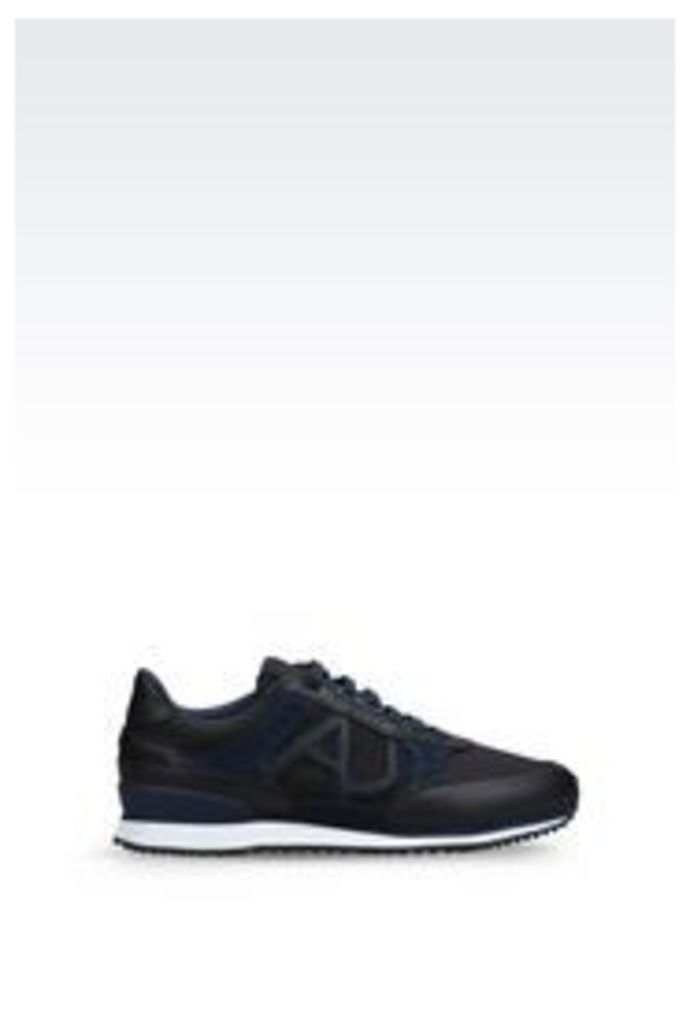 OFFICIAL STORE ARMANI JEANS SNEAKER IN SUEDE AND TECHNICAL FABRIC