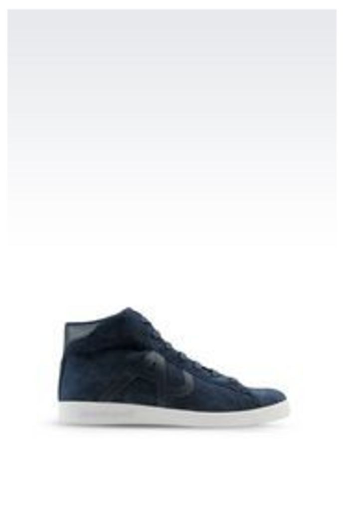 OFFICIAL STORE ARMANI JEANS HIGH-TOP SUEDE SNEAKER