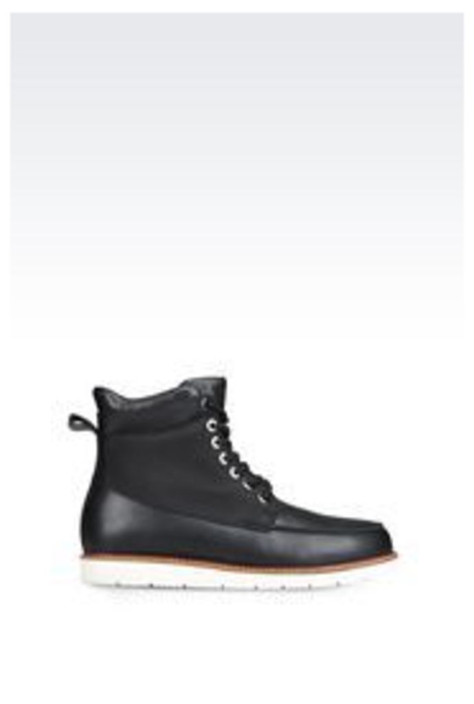 OFFICIAL STORE ARMANI JEANS LEATHER ANKLE BOOT
