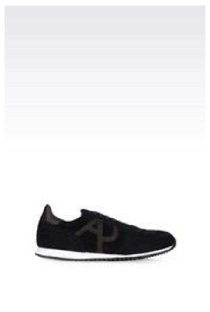 OFFICIAL STORE ARMANI JEANS SNEAKER IN VELVET AND SUEDE