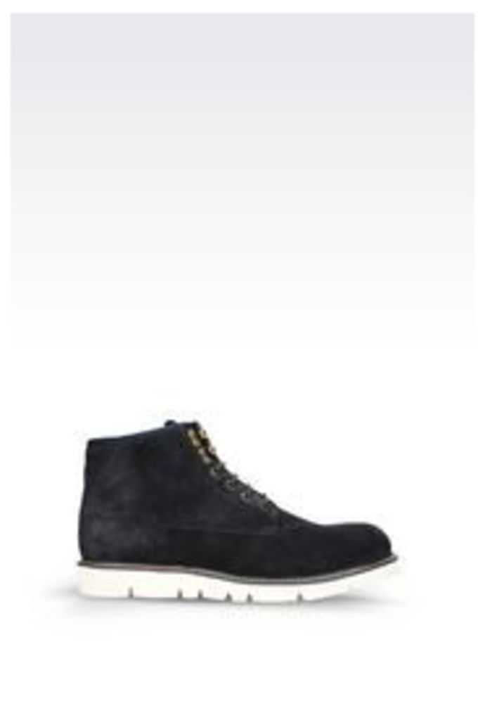 OFFICIAL STORE ARMANI JEANS ANKLE BOOT IN SUEDE AND NEOPRENE