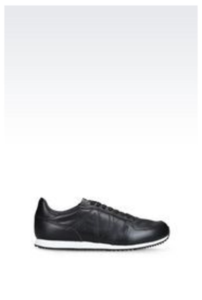 OFFICIAL STORE ARMANI JEANS SNEAKER IN LEATHER
