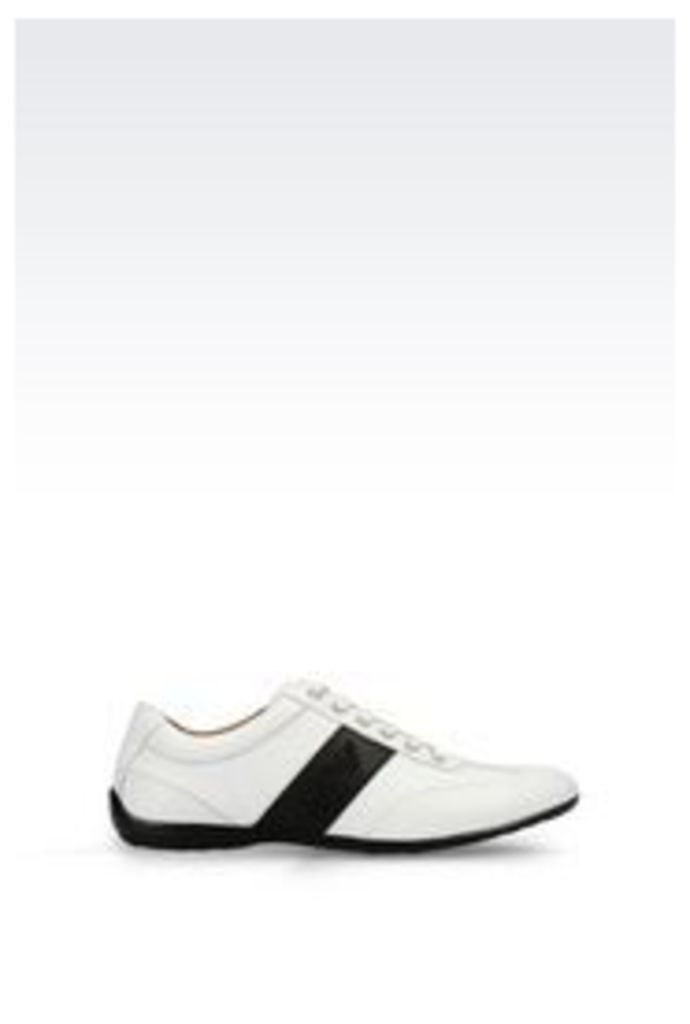 OFFICIAL STORE ARMANI JEANS CLASSIC LEATHER SNEAKER WITH LOGO