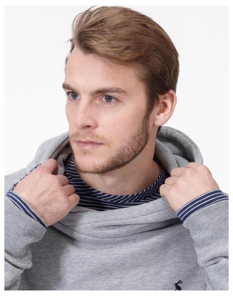 Grey Marl Harmon Hooded Sweatshirt  Size L | Joules UK