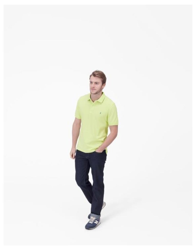 Neon Lime Woody Classic Fit Polo Shirt  Size M | Joules UK