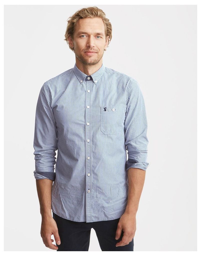 Blue Stripe Hewney Classic Fit Shirt  Size L | Joules UK