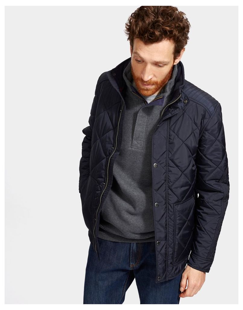 Marine Navy Fairview Quilted Jacket  Size L | Joules UK
