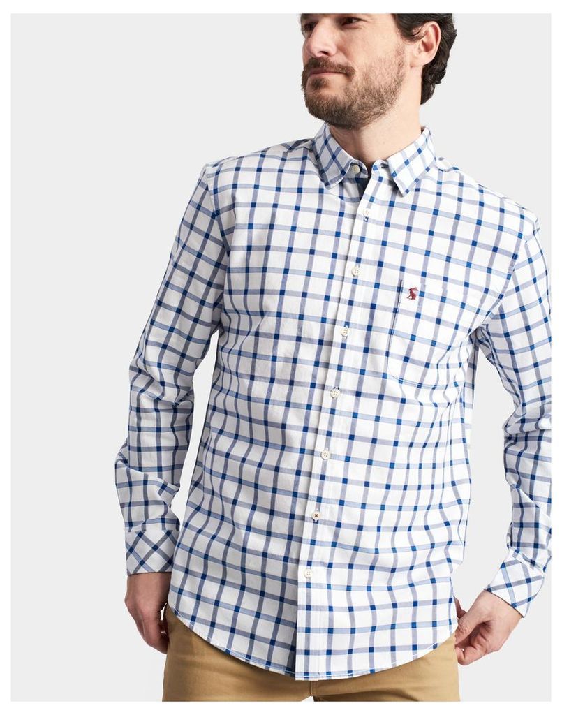 Blue Overcheck Wilby Classic Fit Shirt  Size M | Joules UK
